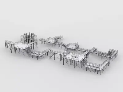 industrial platform set 3D model