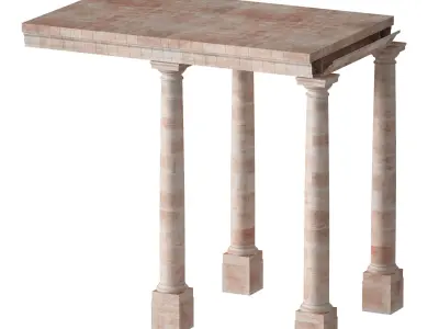 Classic Stone Column Stone Columns Corridor with Columns 3D model