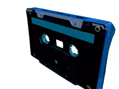 RetroFuturistic Neon Audio Cassette 3D model