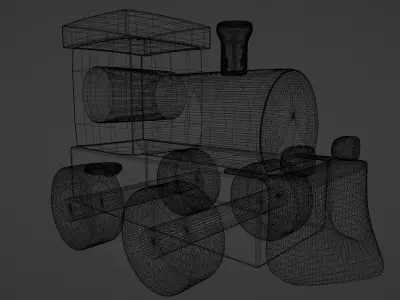 Wooden Toy Train Free 3D model
