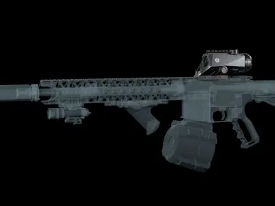 Tactical rifle scope Sig sauer BRAVO4 Low-poly 3D model