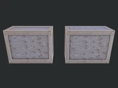 Wooden Box 03 Low-poly 3D model