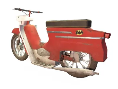 Old soviet motorcycle Low-poly 3D model