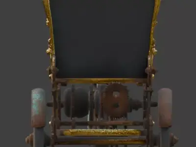 Antiquated Clockwork Steampunk Trike Low-poly 3D model