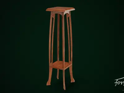 Art Nouveau Tall Plant Stand Low-poly 3D model