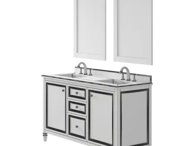 OVE Neville 60 Antique Grey Vanity 3D model