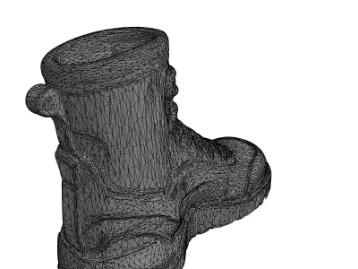 Modern Tactical Combat Boot Low-poly 3D model