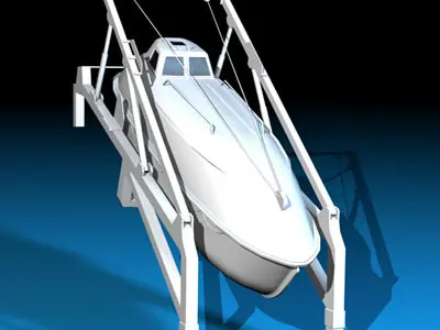Life boat free fall ramp 3D model