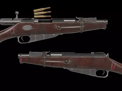 Mosin Nagant bolt rifle obrez Low-poly 3D model