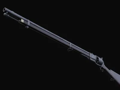 1855 Colt revolving rifle Low-poly 3D model