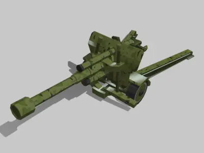 Artelery machine gun Low-poly 3D model