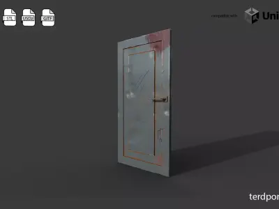 Post-Apocalyptic Rusty Metal Security Door Low-poly 3D model