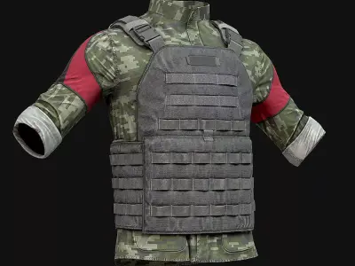 Military Vest Low-poly 3D model get