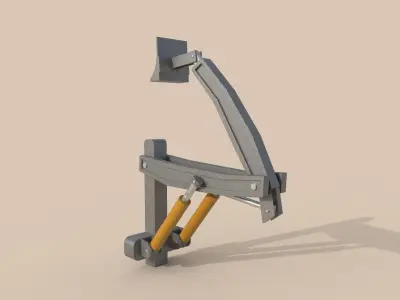 Hydraulic arm animated Free low-poly 3D model