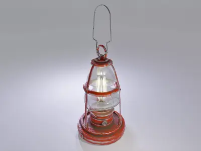 Old Lamp Scratched Low-poly 3D model