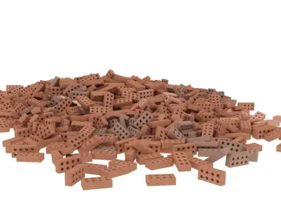 bricks pallet pile 4 3D model