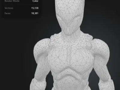 Cyber Sentinel Ninja humanoid character  Low-poly 3D model
