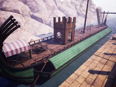 Ancient Ships Low-poly 3D model