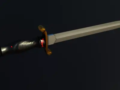 Dagger sword Low-poly 3D model 18