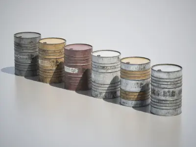 Barrel Pack Vol 01 Low-poly 3D model