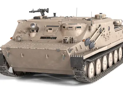 BTR 50 Amphibious Armored Tank Low-poly 3D model