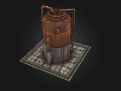 Rusty Silo  Weathered Giant of the Farmland 3D model