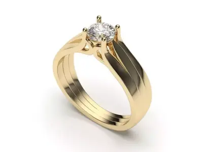 solitaire with ring sizes  8 part S105 3D print model