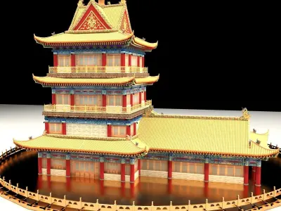 Chinese ancient building 3D model buy