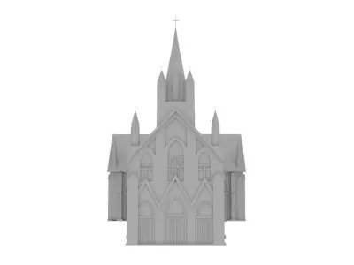 Low Poly Rosary Church Low-poly 3D model