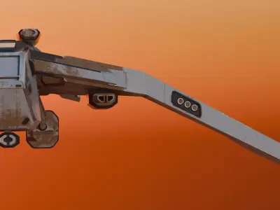  Sci-Fi Assault Spaceship Low-poly 3D model