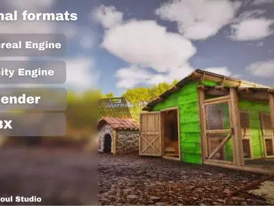 Farm Megapack  House - Barn - Barn Props - Color Variations  Low-poly 3D model