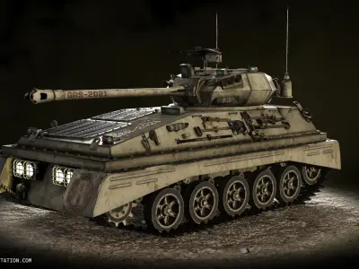 Tank for Videogames Low-poly 3D model