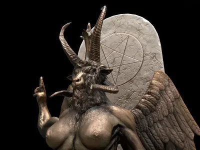 Statue of Baphomet Low-poly 3D model
