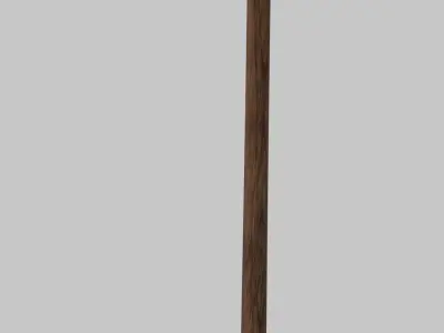 Classic Germanic poleax with wooden handle 3D model