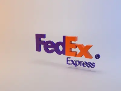 FedEx logo Low-poly 3D model