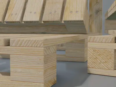 Wooden Pallet Asset - Low Poly - 4K Textures 3D model Low-poly 3D model