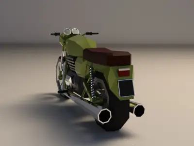 Low Poly Motorcycle 01 Low-poly 3D model