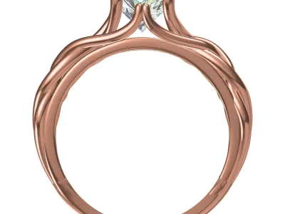 Antique Celtic Moissanite Engagement Ring for Women 3D print model