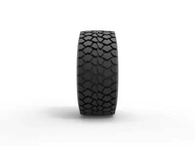 Military truck tire 9 Scale 1 to 25 3D print model