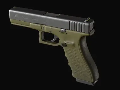 Glock 17 Low-poly 3D model 3