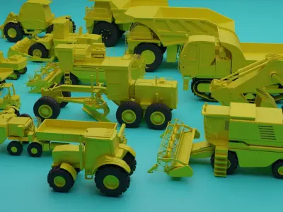 3D Pack Of Industrial Vehicles 3D model