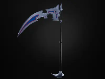 Demon Spade Scythe Low-poly 3D model