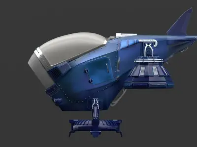 Spaceship Rig Low-poly 3D model