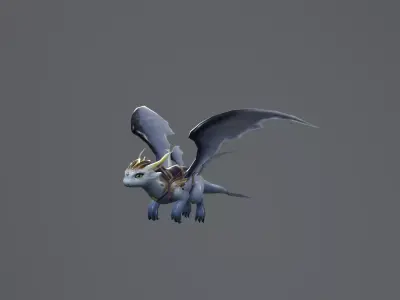 Baby Dragon Train Low-poly 3D model