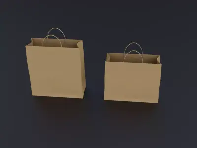 Paper Bag Low-poly 3D model