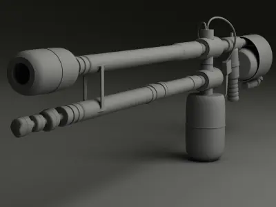 FlameThrower Low-poly 3D model