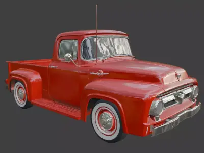 Vintage Rusty Pickup Truck 3D Model 3D model 17