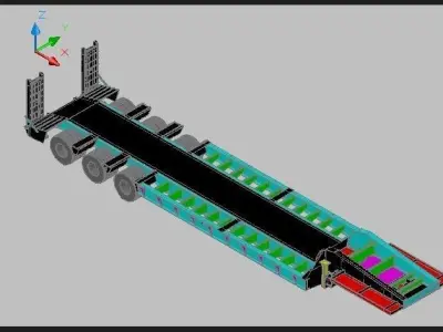 low bed trailer  3D model