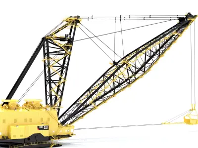 Dragline 3D model crane 3D model