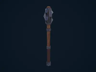 Flanged Mace Low-poly 3D model purchase